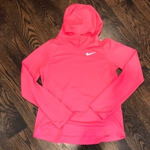 Girls long sleeve hooded running top